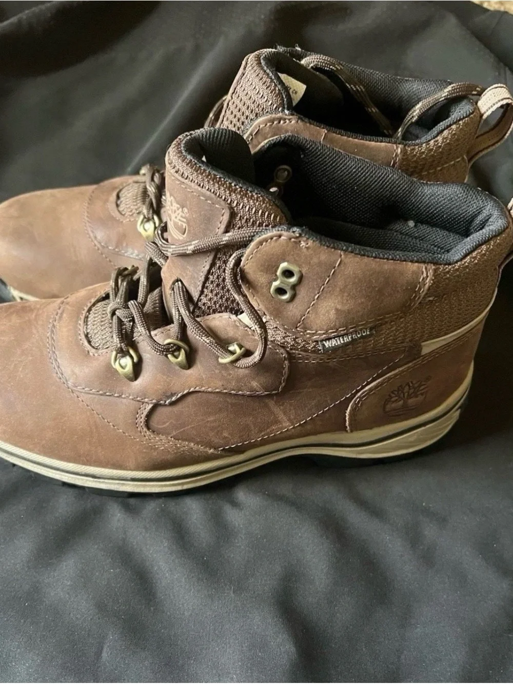 Timberland Brown Lace-Up Leather Hiking Boots